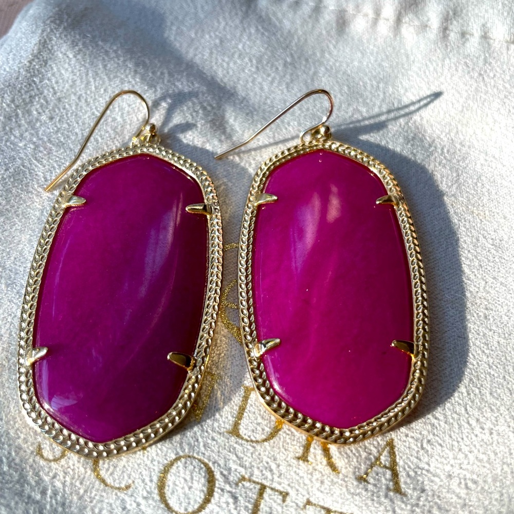 Kendra Scott Danielle Gold- Fuschia Jade